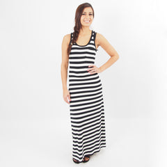 Black and White Stripe Maxi Dress