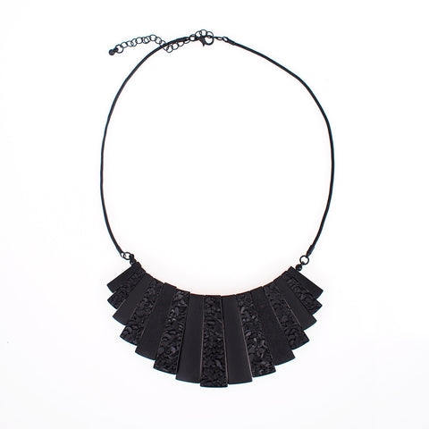 Black Fan Necklace