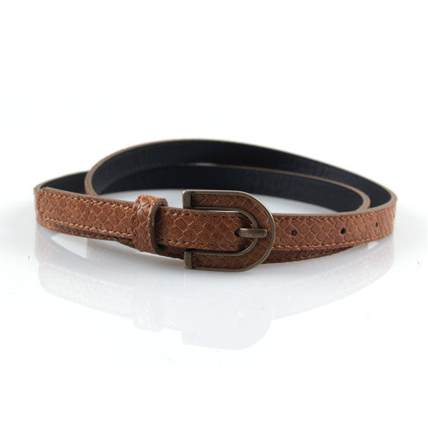 Brown Faux Reptile Skin Belt