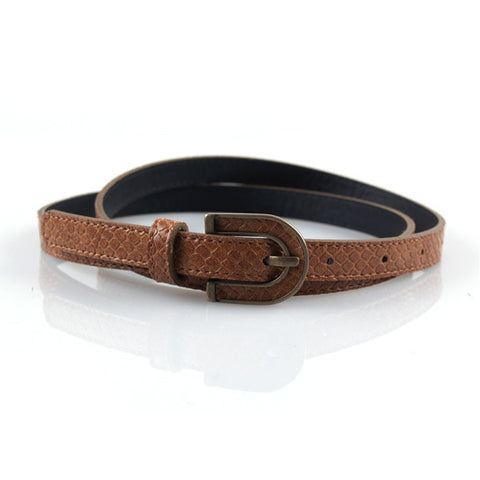 Brown Faux Reptile Skin Belt