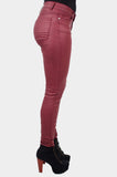 Burgundy Low waist Hot Wax Jeans