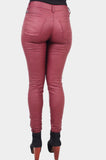 Burgundy Low waist Hot Wax Jeans